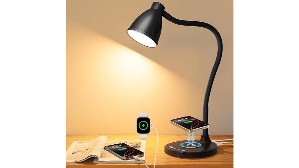 desk lamp with wireless charging