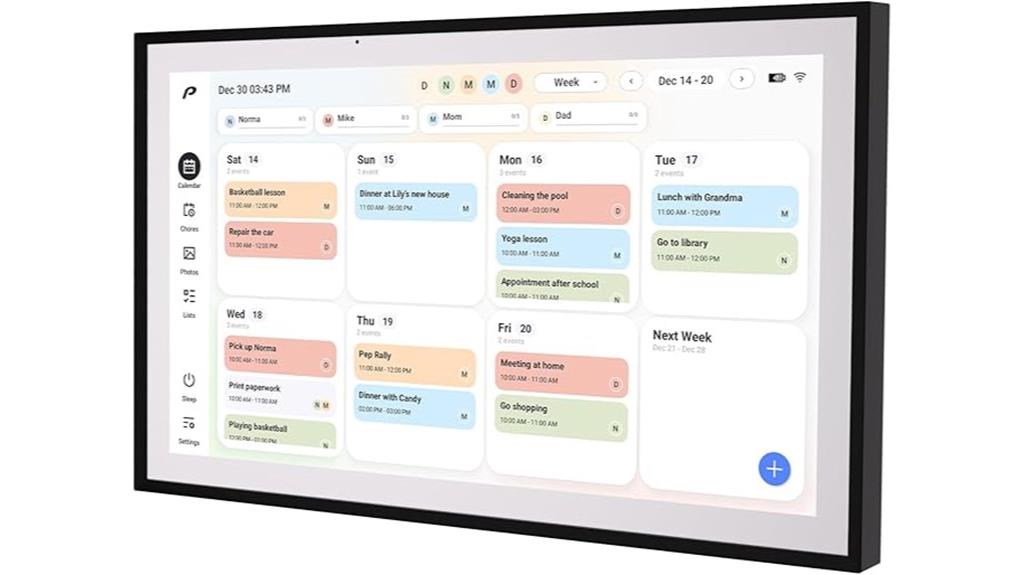 digital touch chore calendar