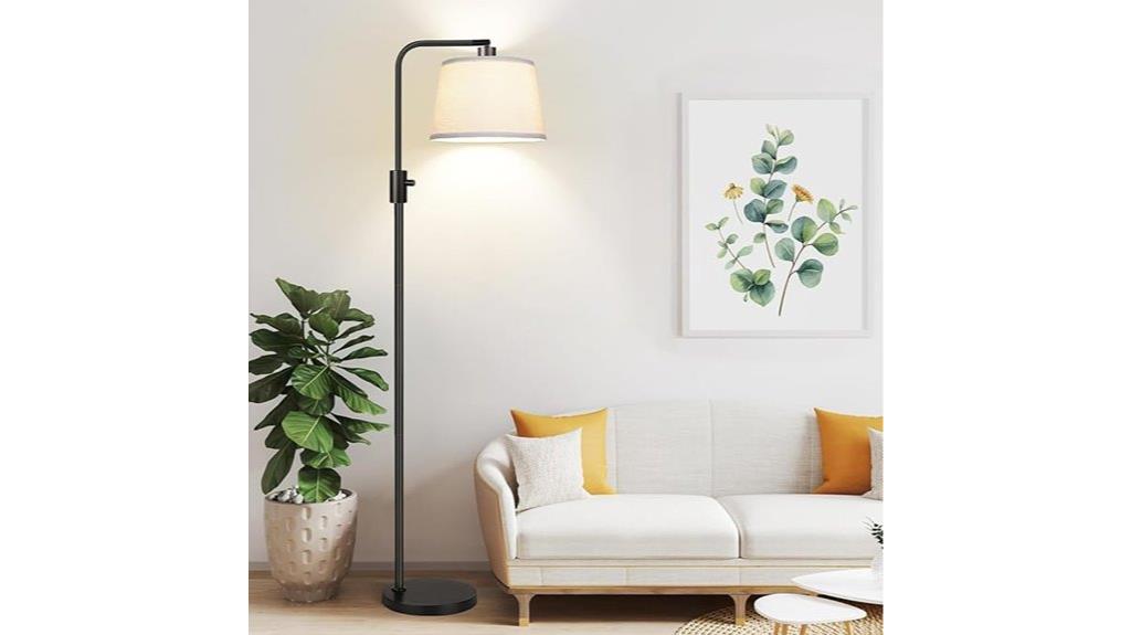 dimmable linen shade floor lamp