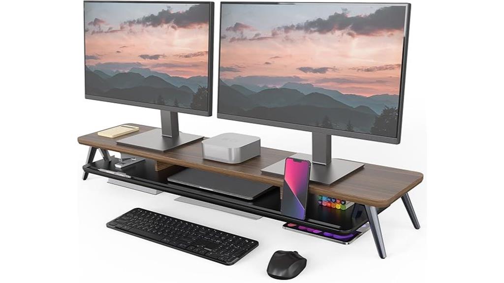 dual monitor stand organizer