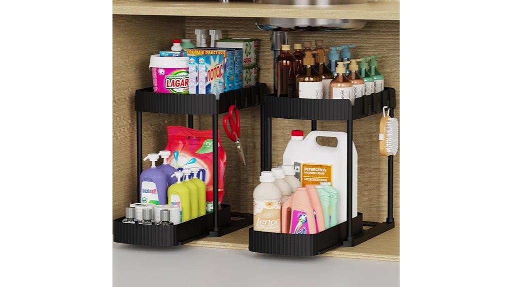 dual pull out storage organizers