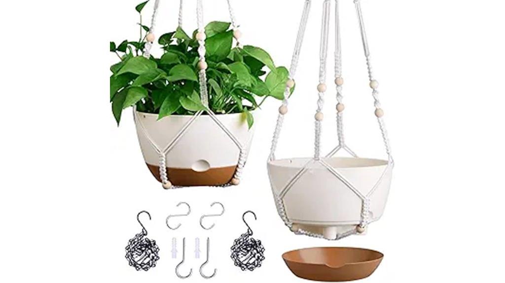 dual self watering hanging planters