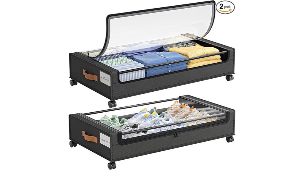 dual under bed storage wheels