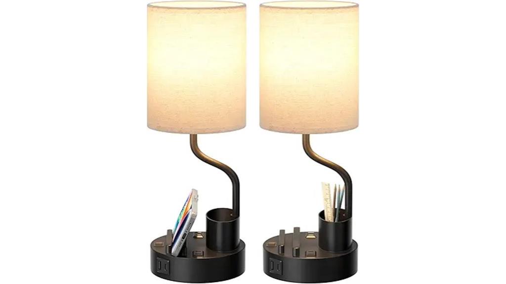 dual usb outlet bedroom lamps