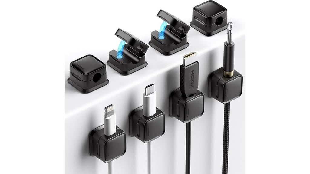 eight adhesive cord holders