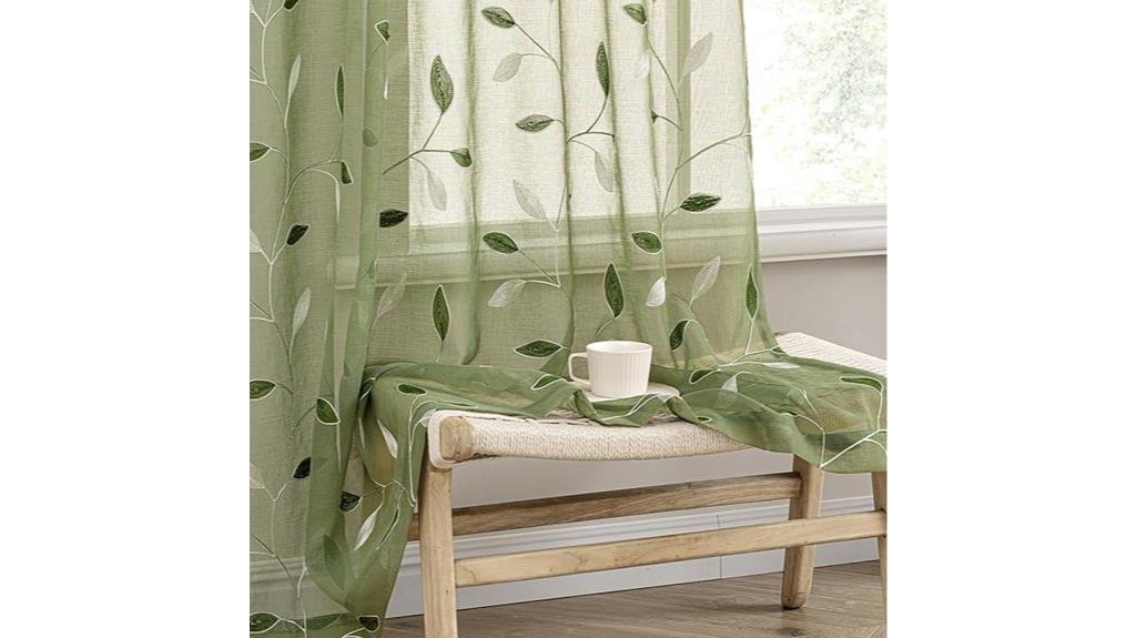elegant green sheer curtains