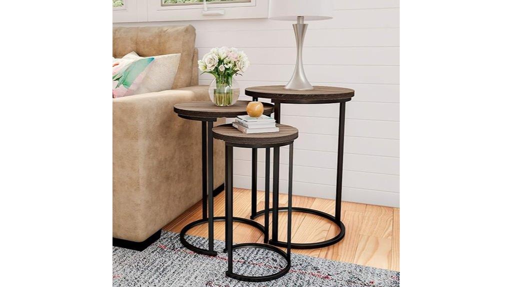 elegant three piece nesting tables