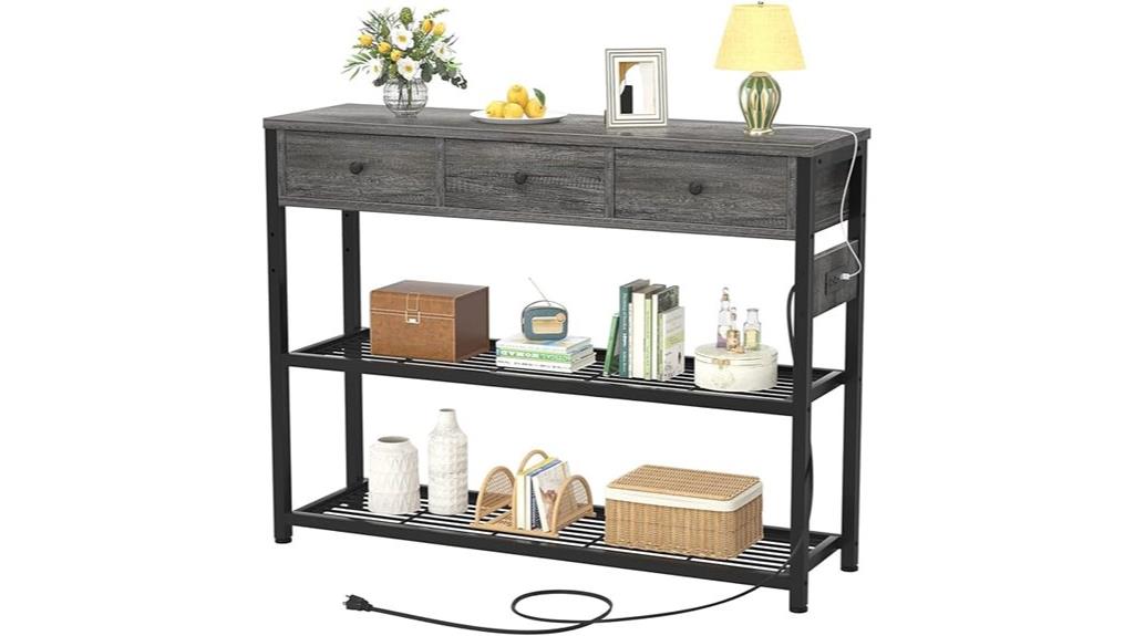 entryway table with outlets