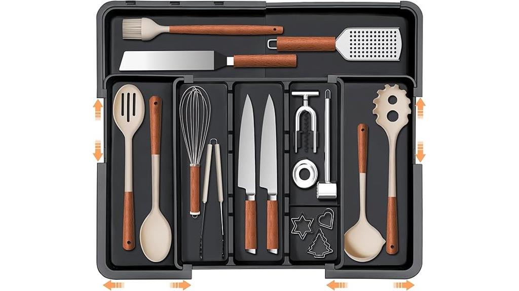 expandable utensil drawer organizer