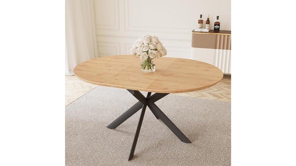 extendable mid century wooden table