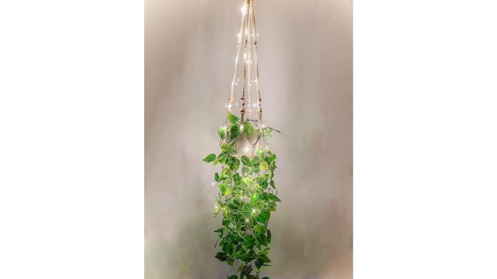 fake hanging plants with lights