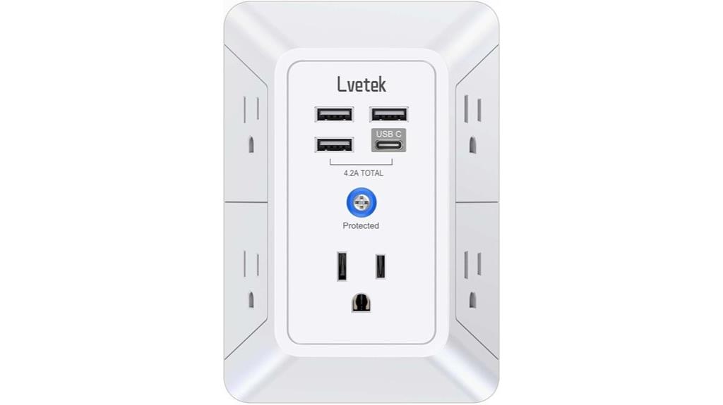 five outlet surge protector