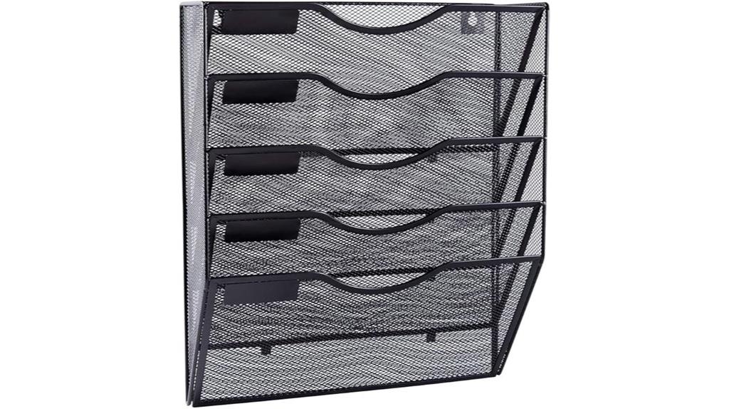 five pocket mesh wall organizer