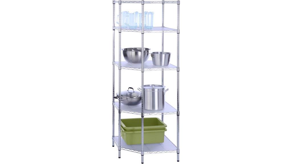 five tier corner shelving
