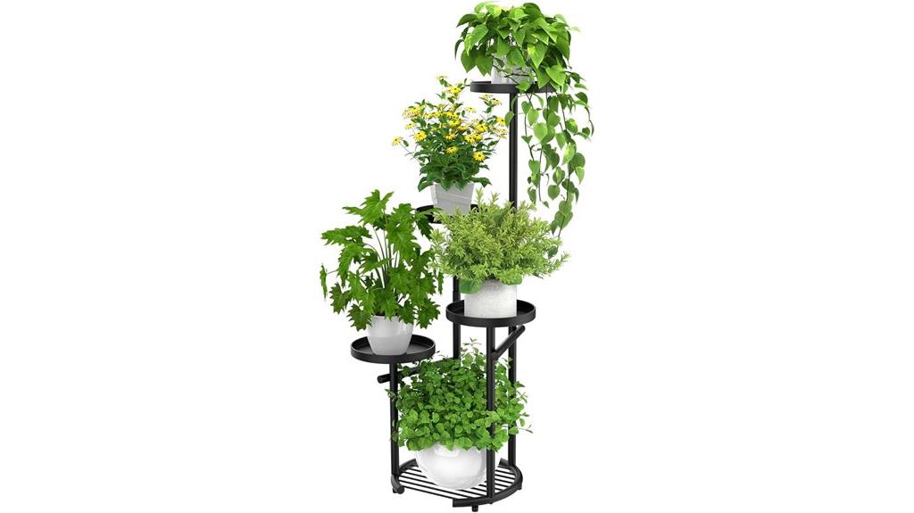 five tier metal plant stand