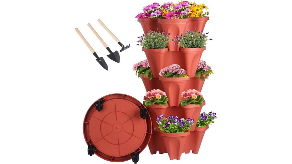 five tier stackable garden planters