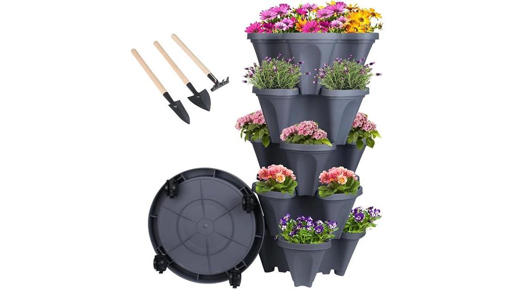 five tier stackable garden planters