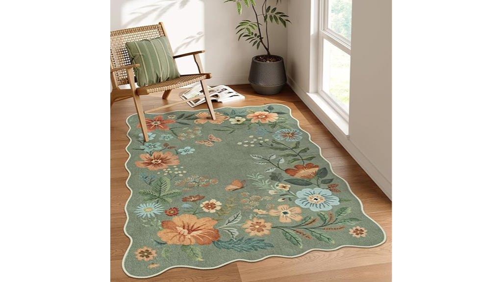 floral washable rug 4x6