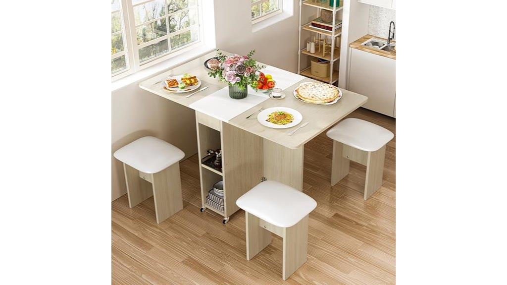 foldable 4 person dining set