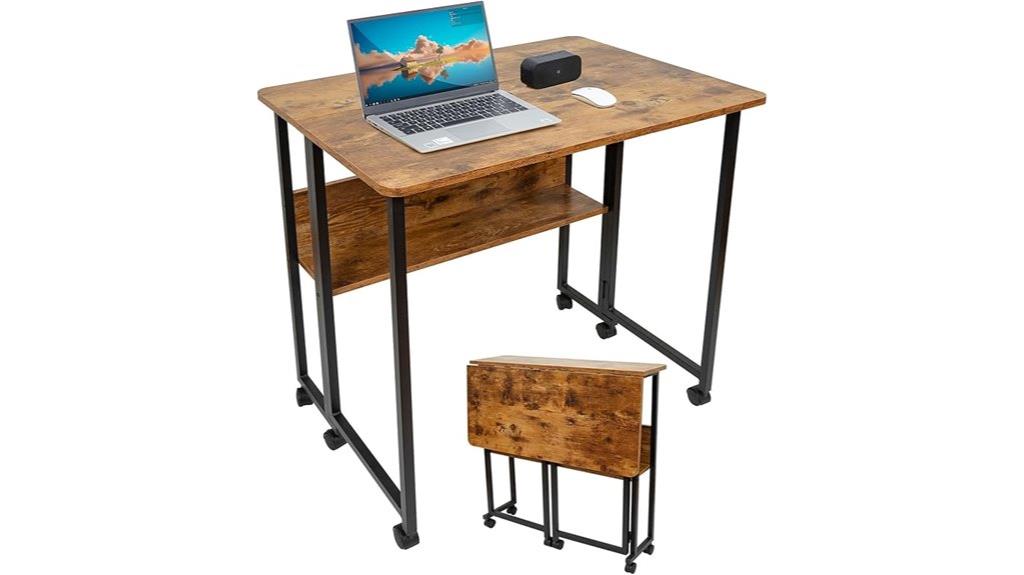 foldable mobile desk with wheels