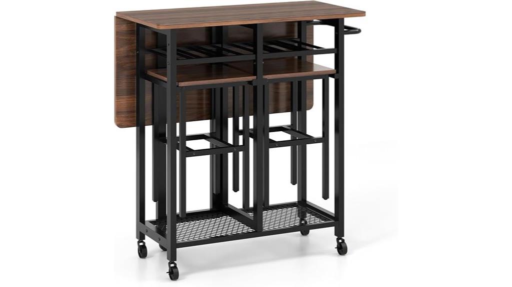 foldable three piece dining set