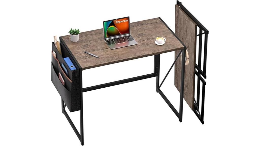 folding desk with storage