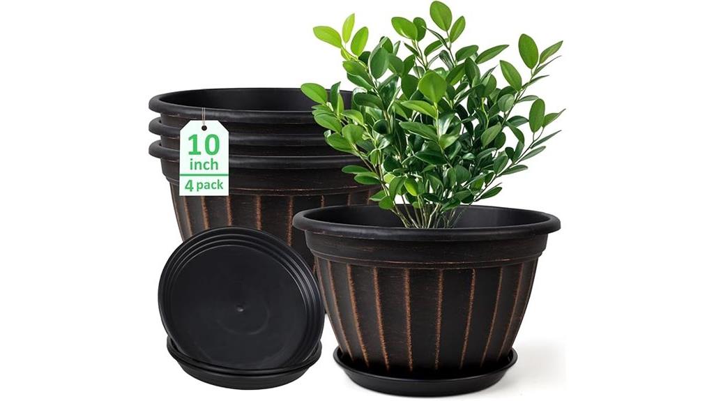 four pack 10 inch planters