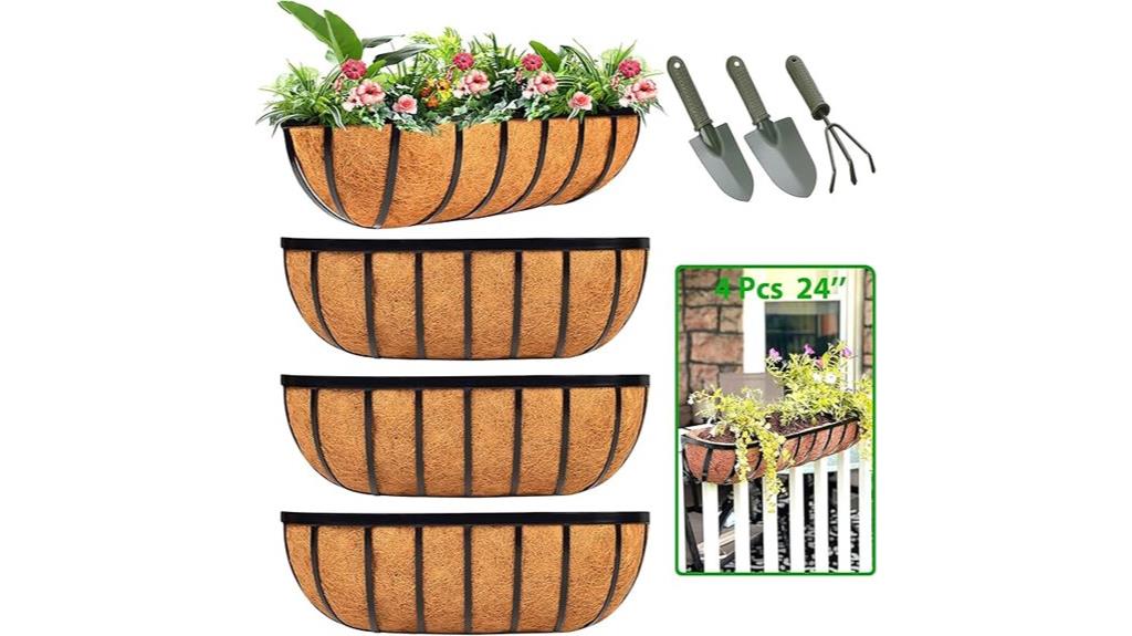 four pack railing planters