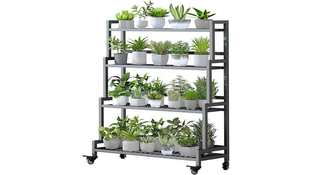 four tier metal plant stand