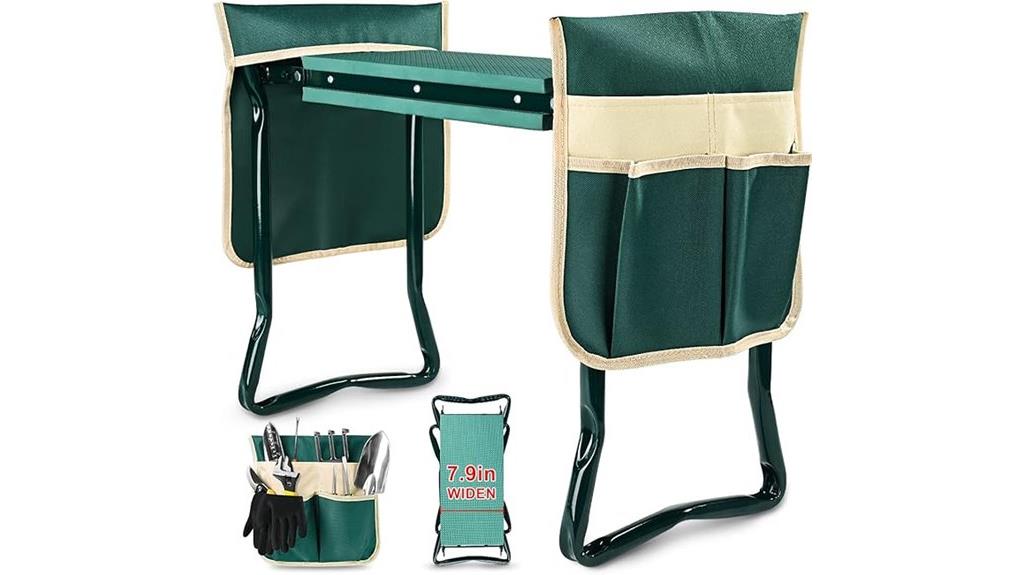 garden kneeler with tool pouches