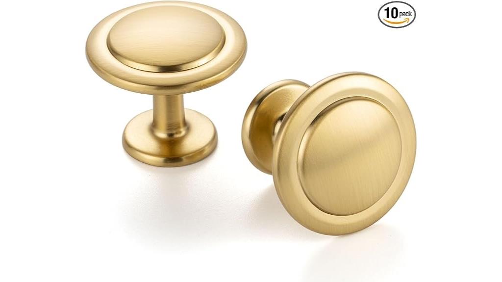 gold round cabinet knobs