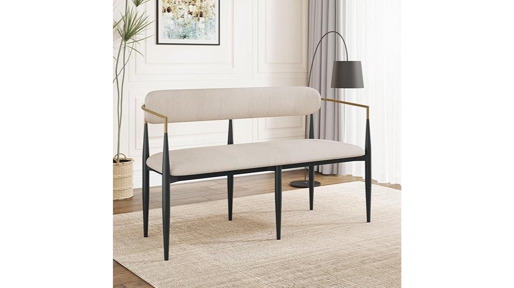 gold trimmed plush loveseat