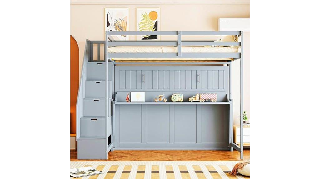 gray murphy bed desk
