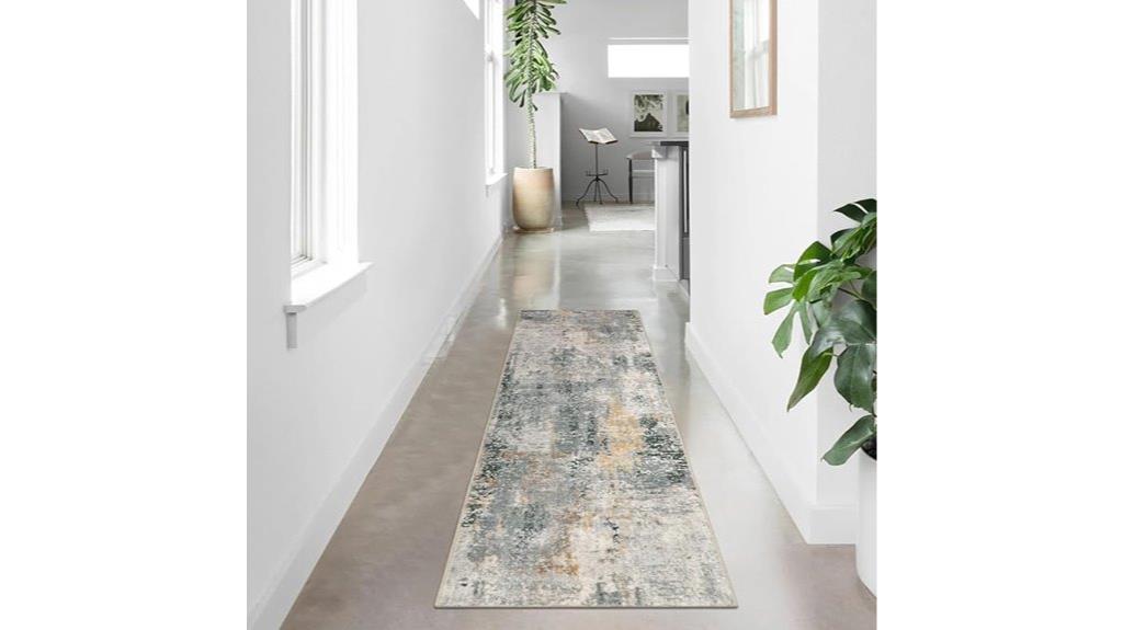 gray washable non slip runner