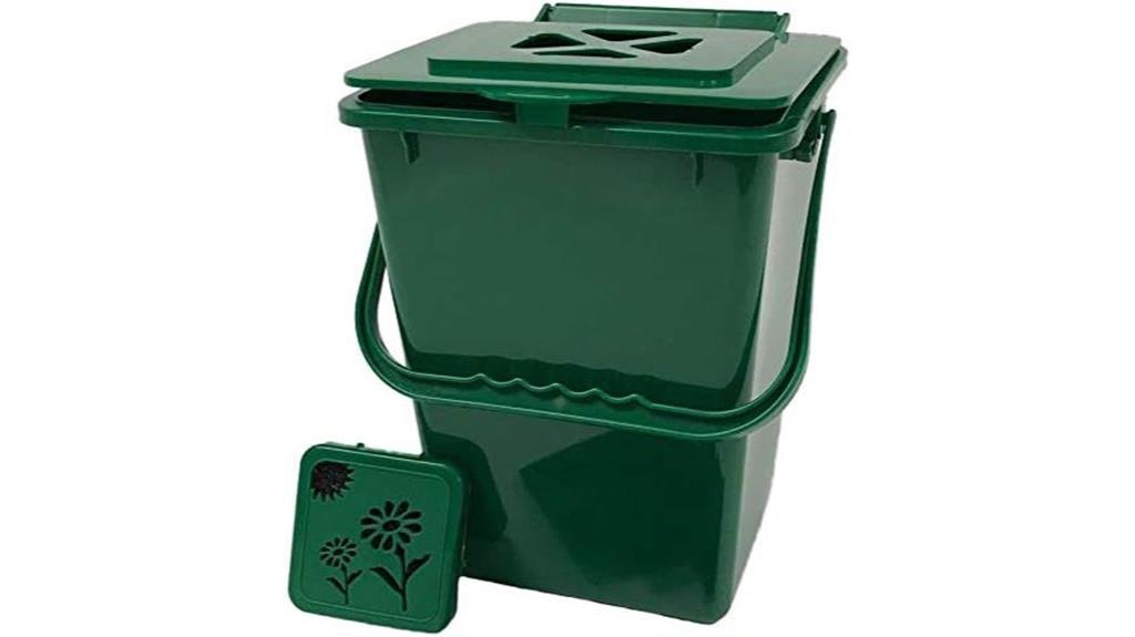 green kitchen compost container