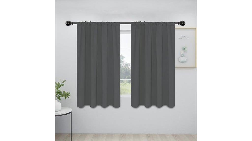 grey bedroom blackout curtains