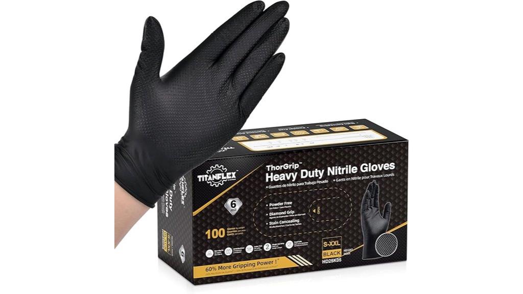 heavy duty black nitrile gloves