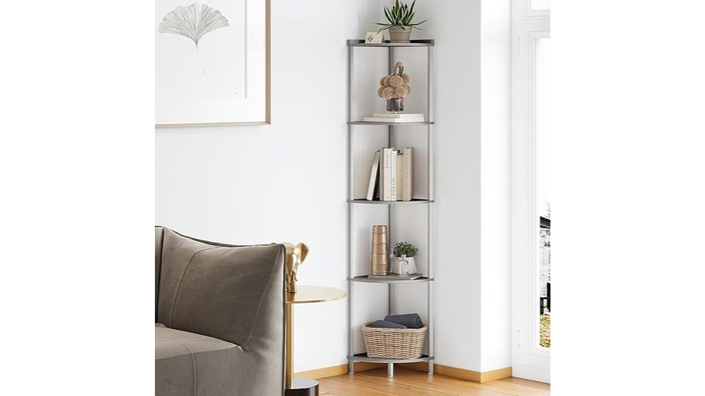 industrial 5 tier corner shelf