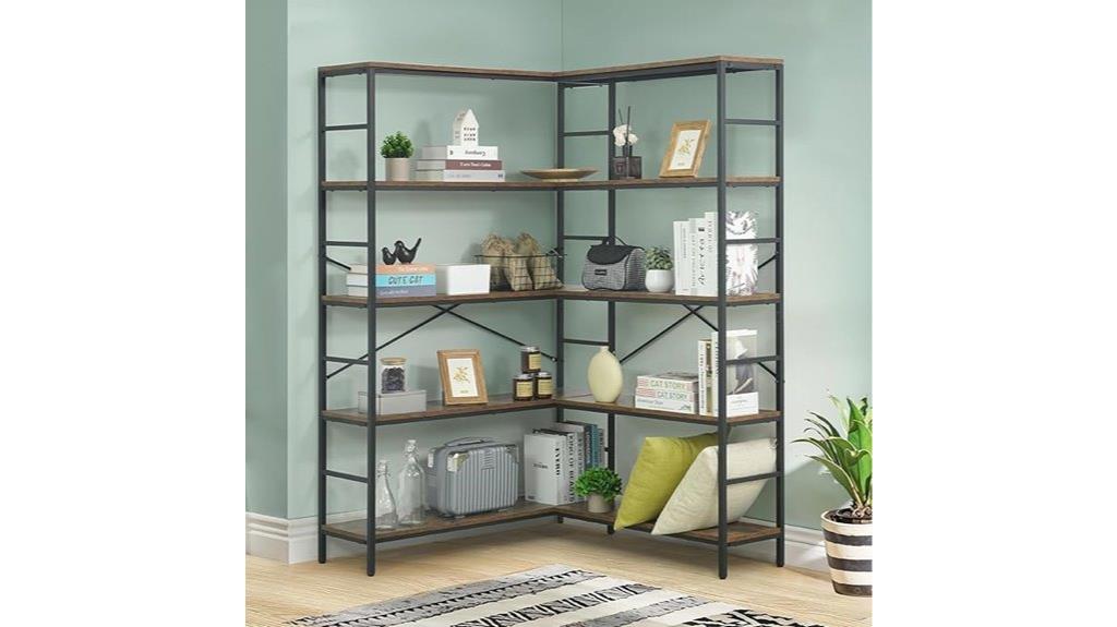 industrial l shaped bookcase