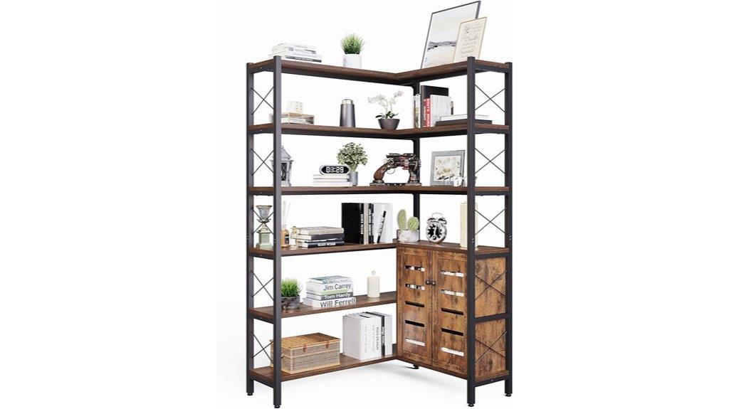 industrial l shaped corner bookshelf
