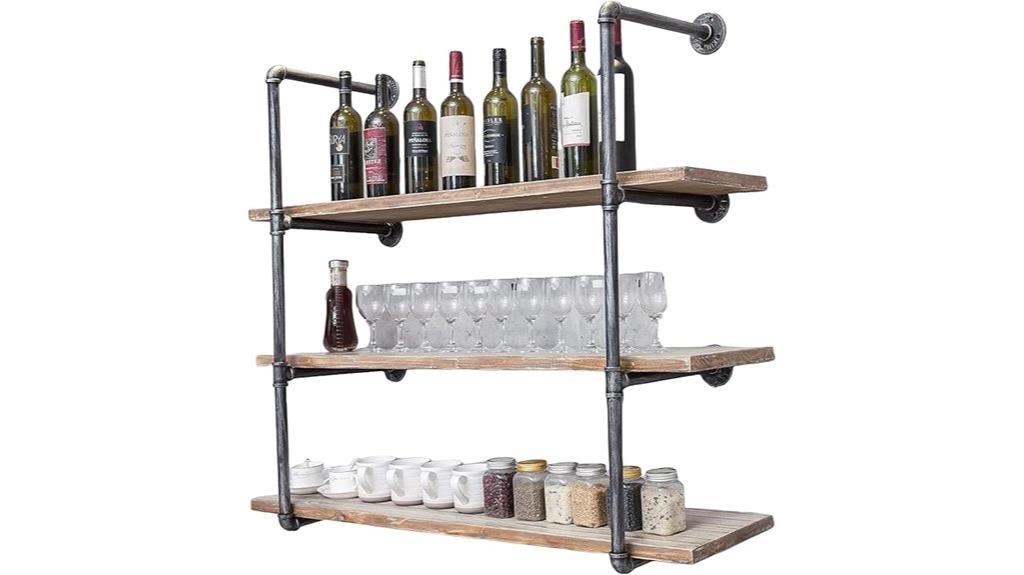 industrial pipe wall shelves