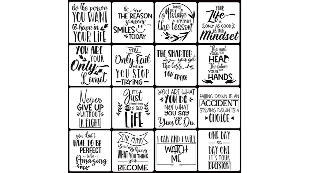 inspirational word stencils pack