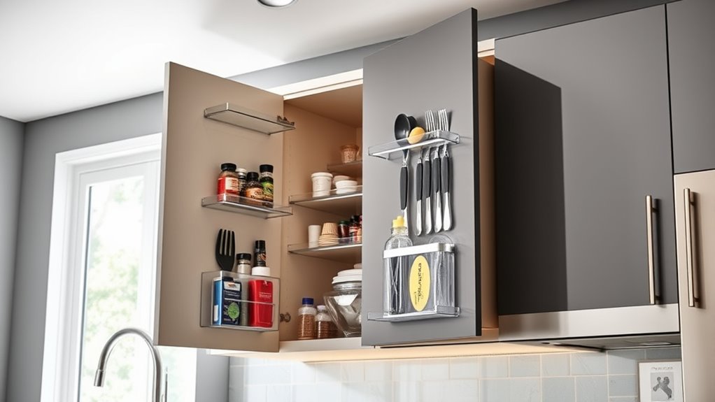 kitchen cabinet door organizers