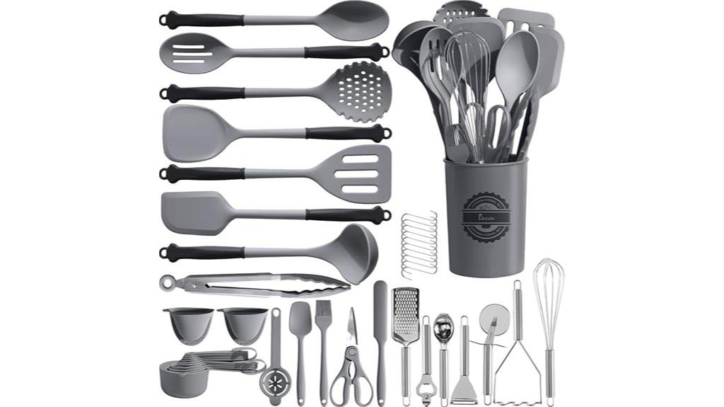 large kitchen utensils set