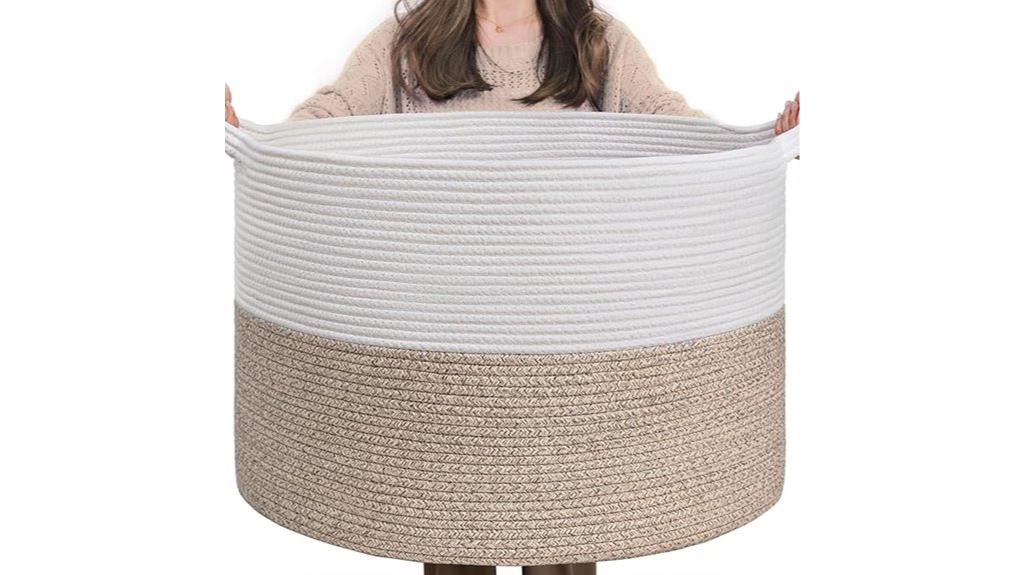 large light brown laundry basket