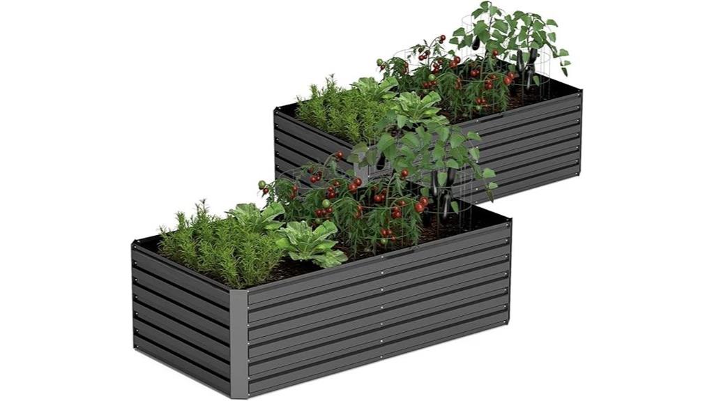 large metal garden planters