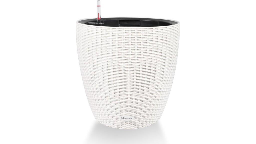 large rattan watering planter