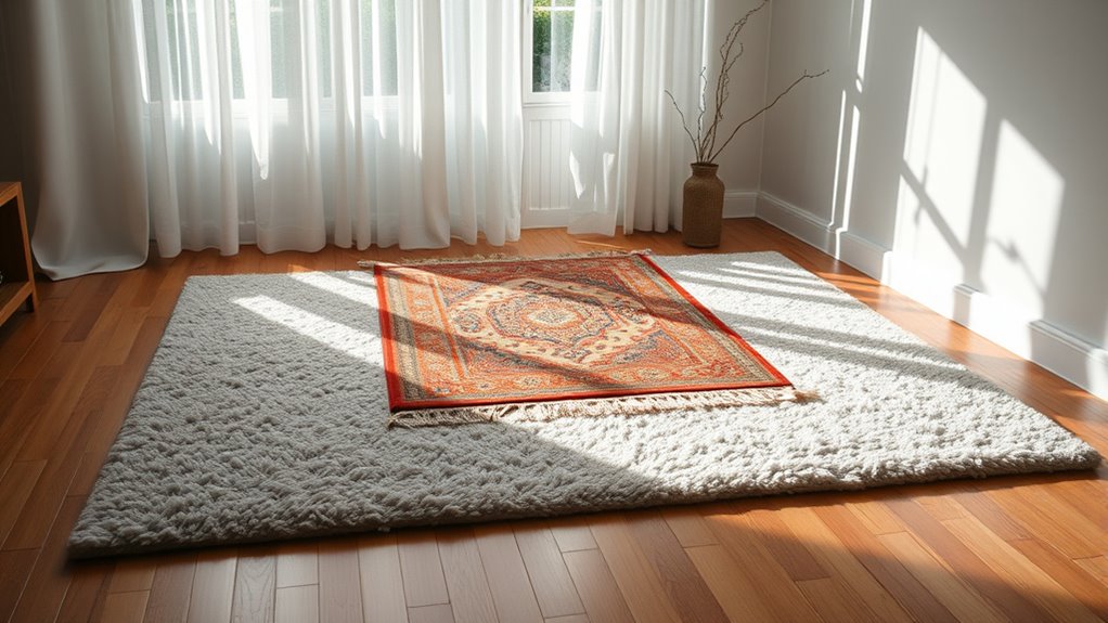 layer rugs for cohesion