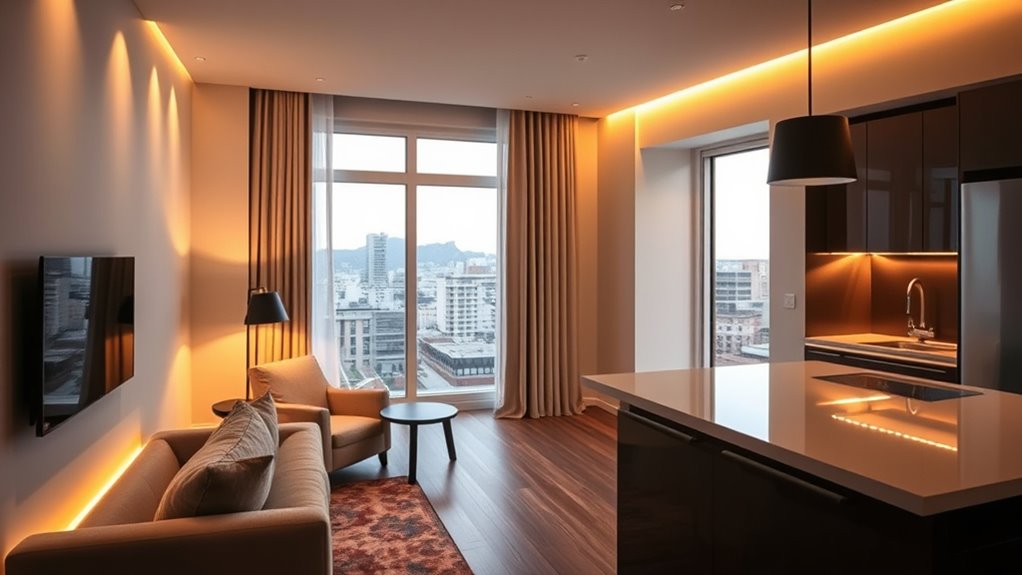 layered lighting enhances ambiance