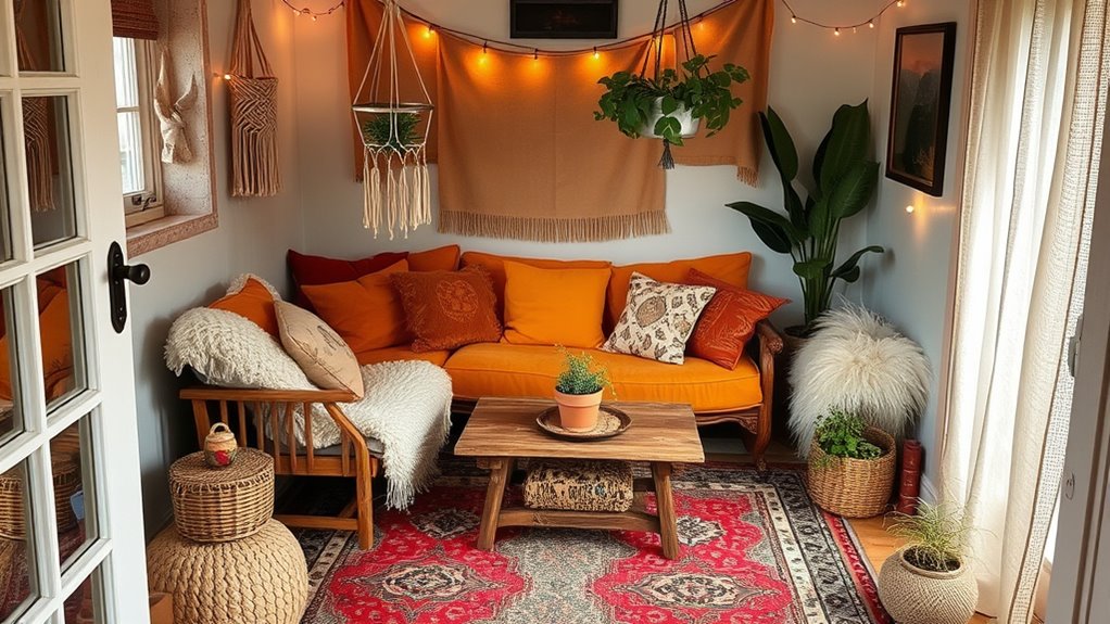 layered rugs and textiles